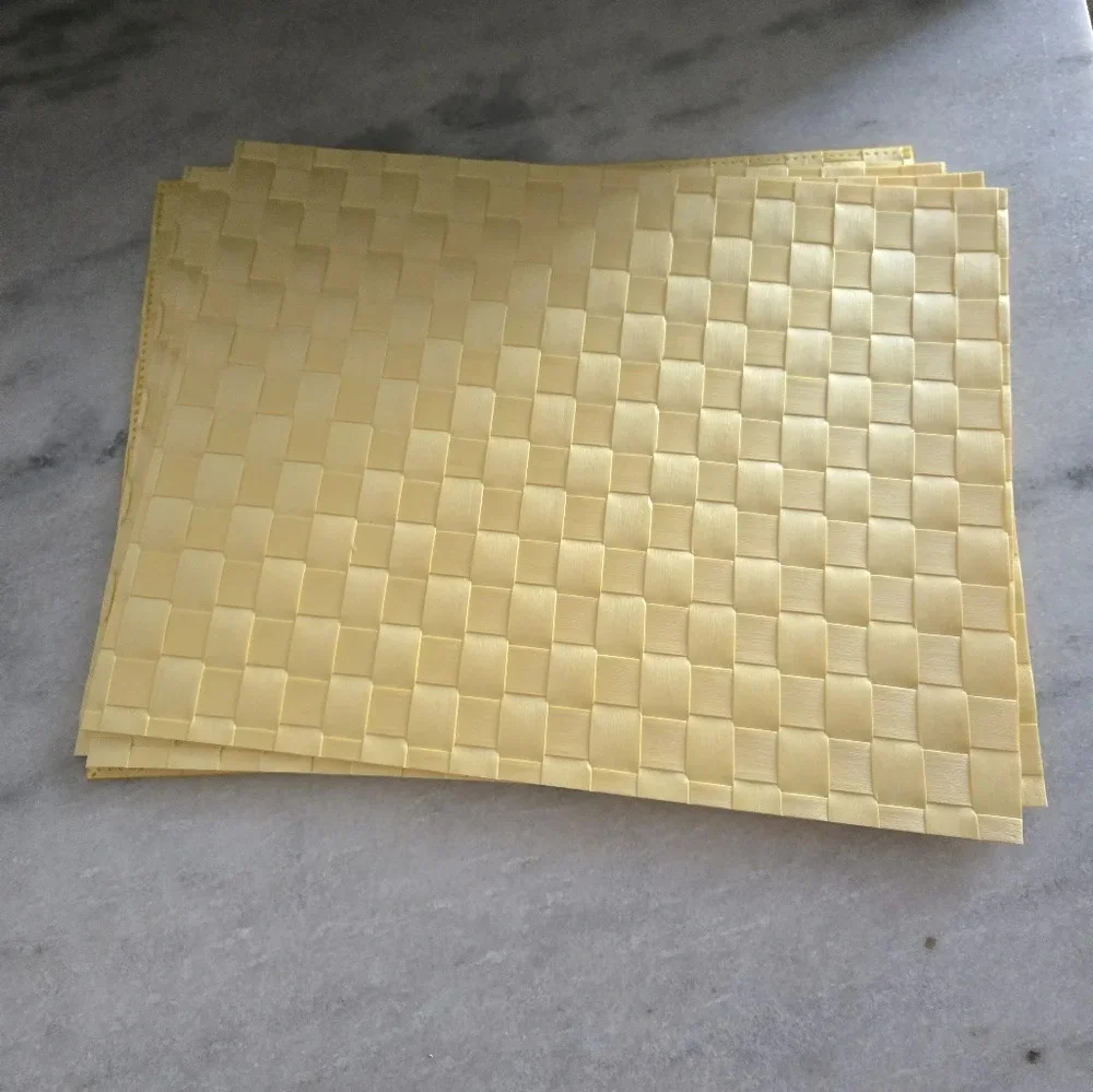 Woven Yellow Placemats Set – Textured Basket Weave Table Mats